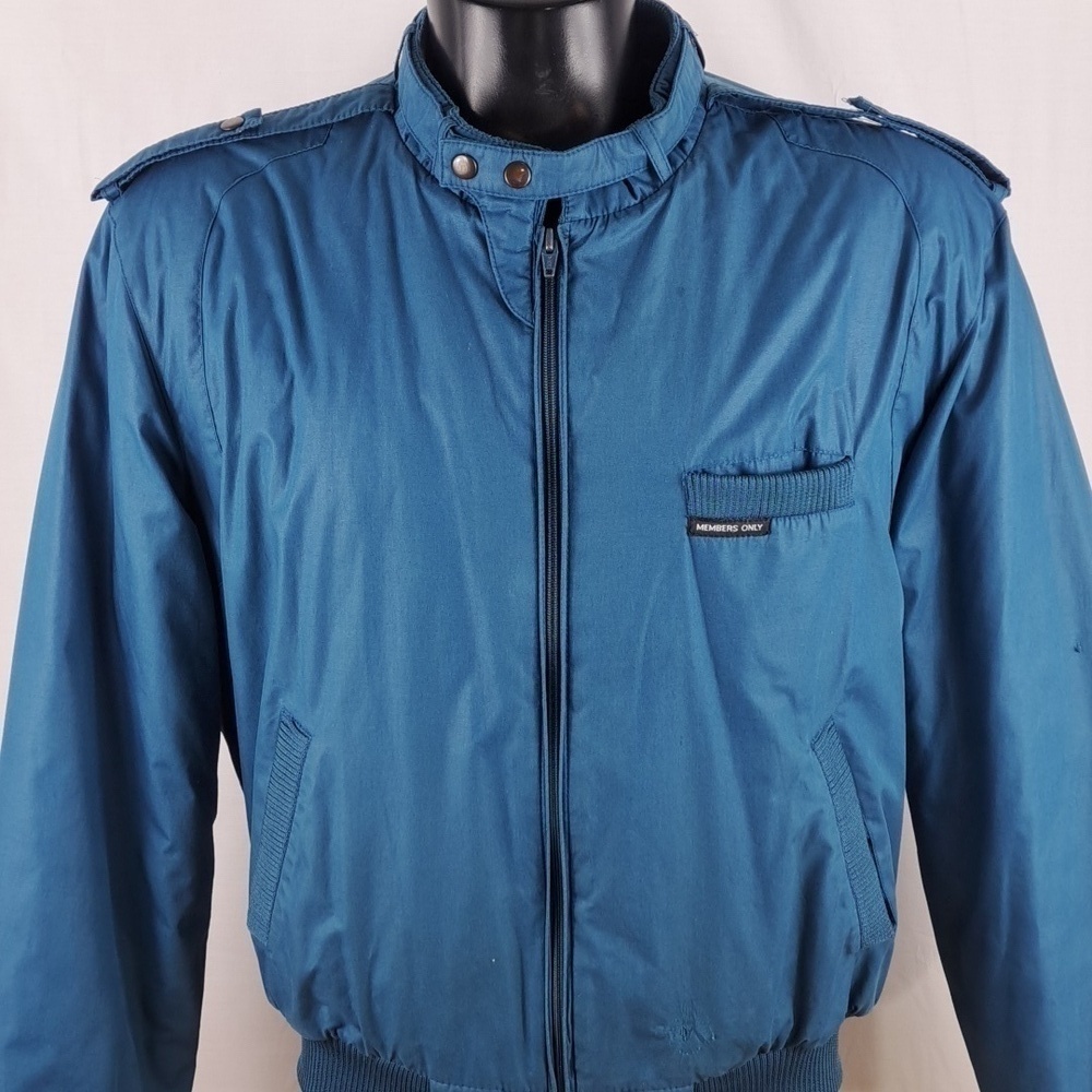 Vintage Members Only by Europe Craft teal full zip Size 46 thick bomber jacket